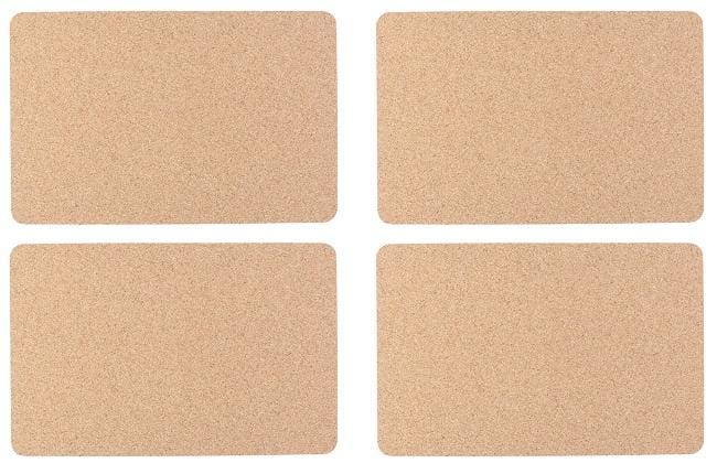 Cork Placemats - Set of 4 - Naturally Anti-Microbial Hypoallergenic Sustainable Eco-Friendly Cork
