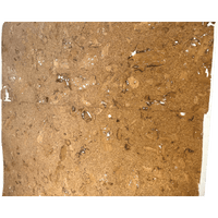 This natural cork paper contains variations in the natural brown color with thinner places and a few holes.