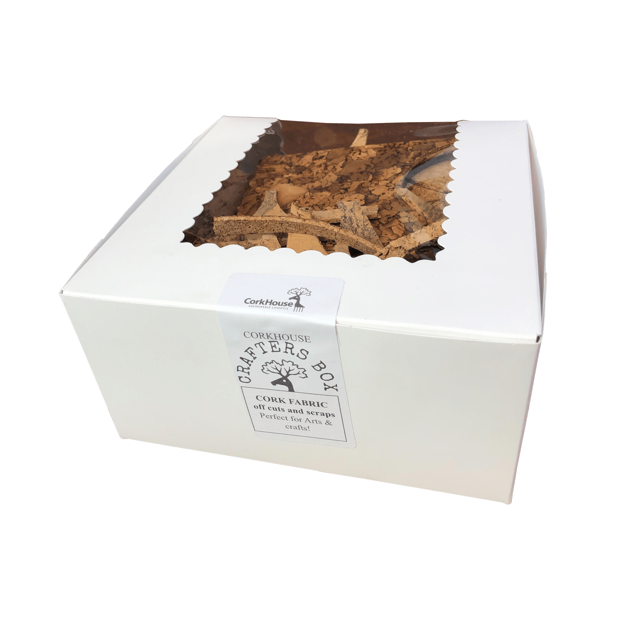 CorkHouse Cork Fabric Box 0.5 Lb. CorkHouse CRAFTERS BOX Cork Scraps Box for crafting - POS ONLY