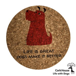 CorkHouse Life with Dogs Set of 6 Printed Coasters - Various Patterns