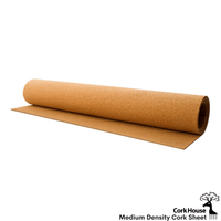 A medium density cork roll partially unfolded showing the thickness of the roll.