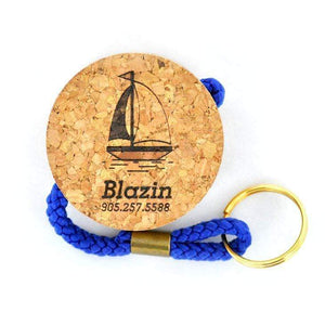 CorkHouse Sailboat Personalized - Flat Boater’s Cork Keychain